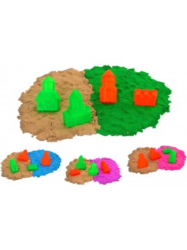 KIDEA 37928 - Sabbia Cinetica Castello 300 G con 4 Formine