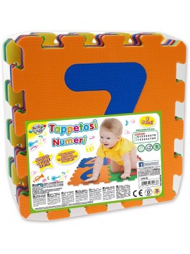 Teorema 72463 - Tappetini Puzzle con Numeri, 9 Pezzi, Colori e Numeri Assortiti