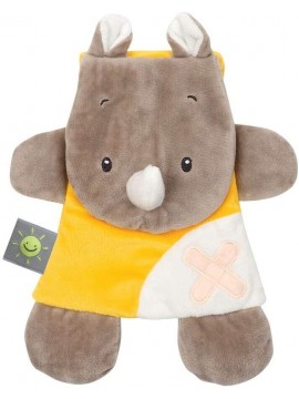 Nattou 730044 - Buddiezz Doudou con Cuscinetto di Gel Freddo/Caldo Rinoceronte, Giallo