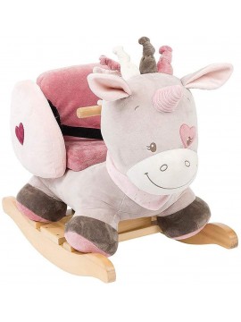 Nattou 987301 Dondolo per bambini Jade L'Unicorno, 10-36 mesi, 62 x 32 x 52 cm, Beige/Rosa