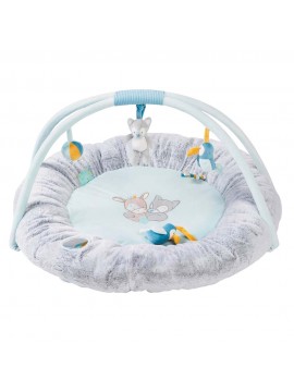 Nattou 498265 Palestrina con cuscino, Tim e Tiloo, 87 x 87 x 52 cm, Blu/Grigio