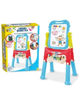 Teorema- Lavagna Magnetica 2 in 1, Lettere e Numero, Altezza 110cm, Colore Rosso Azzurro E Giallo, 66311