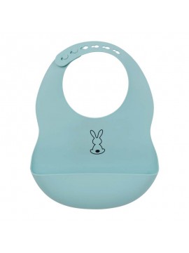 Nattou - Bavaglino in silicone raccogli pappa azzurro chiaro