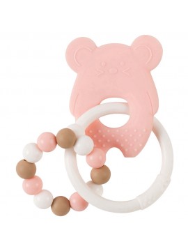 Nattou - Sonaglio in silicone rosa e bianco 877657