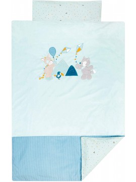 Nattou 498449 - Set di biancheria da letto double-face, 100 x 140 cm, con federa