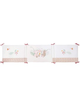 Nattou 631402 - Imbottitura per lettino reversibile, per una larghezza di 60-70 cm, 181 × 40 × 2 cm, Iris & Lali, rosa