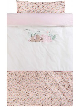 Nattou 631440 - Set di biancheria da letto, copripiumino 100 x 140 cm e federa 40 x 60 cm Iris e Lali