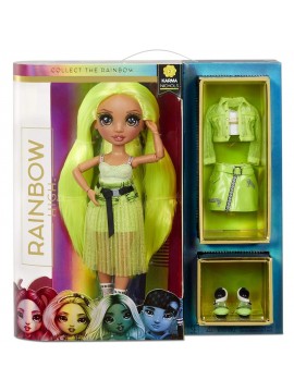 Rainbow High Hair Studio Bambola Karma Nichols neon con Accessori Inclusi