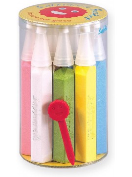 Sabbiarelli Sand-it for Fun - Basket: Kit 12 Penne Ricaricabili di Sabbia Colorata con Spellicolino Incluso