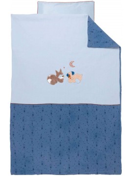 Nattou 333368 - Set di biancheria da letto reversibile, Cagnolino e orsetto lavatore