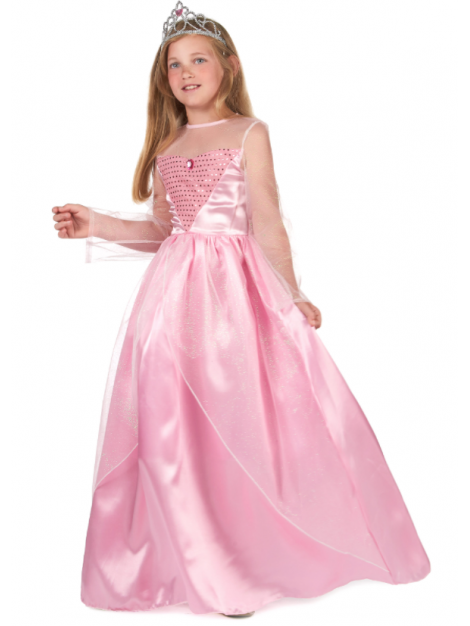 Costume principessa rosa per bambina da Carnevale Taglia XS 3-4