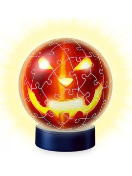 Ravensburger - 3D Puzzle Zucca di Halloween Night Edition con Luce, 72 Pezzi, 6+ Anni