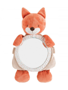 Nattou 296328 - Specchietto retrovisore Volpe con Chiusura a Strap, 40 x 24 x 11 cm, Fanny e Oscar