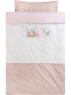 Nattou 631440 - Set di biancheria da letto, copripiumino 100 x 140 cm e federa 40 x 60 cm, motivo: Iris e Lali