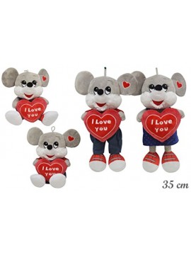 pupazzo topino con cuore, un singolo pezzo