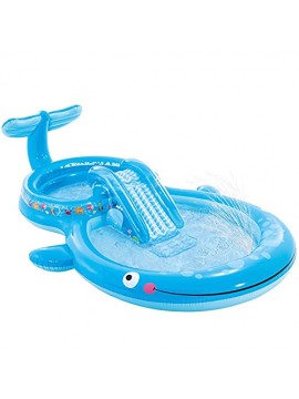 Piscina Gonfiabile Play Center Balena, Vinile, Azzurro