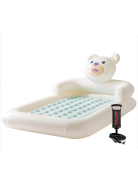 Intex 66814NP - Materasso Gonfiabile Lettino Bear Kidz, Casa e Viaggio, PVC, Multicolore, 114x178x71 cm