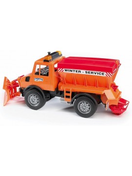 bruder 02572 - MB Unimog servizio invernale con spazzaneve, veicoli, spazzaneve, spazzaneve, camion sgrigliatore