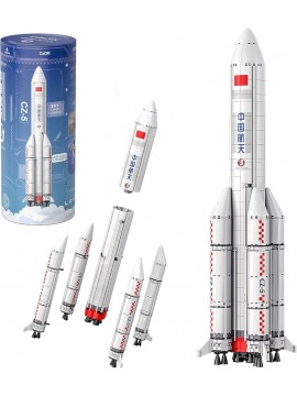 Modello in mattoncini CaDA del razzo spaziale Long March 5 Casci