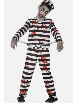 Costume Halloween Bambino Zombie Prigioniero 7 A 9 Anni