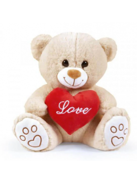 Peluche Orso Seduto Con Cuore 40cm Decar 25131