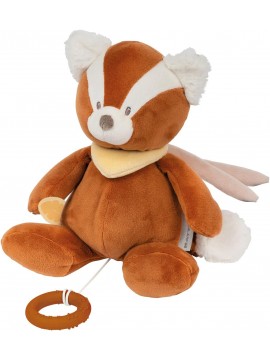 Nattou Peluche Carillon, Panda Rosso Boris, Melodia Tranquillizzante, Ca. 30 cm