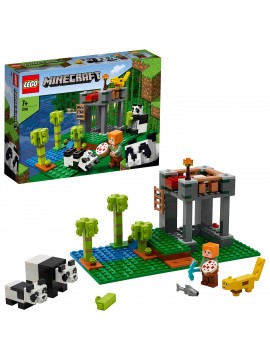 LEGO Minecraft - Minecraft-3 e l'Allevamento dei Panda con 2 Panda, Alex e un Gattopardo, 21158